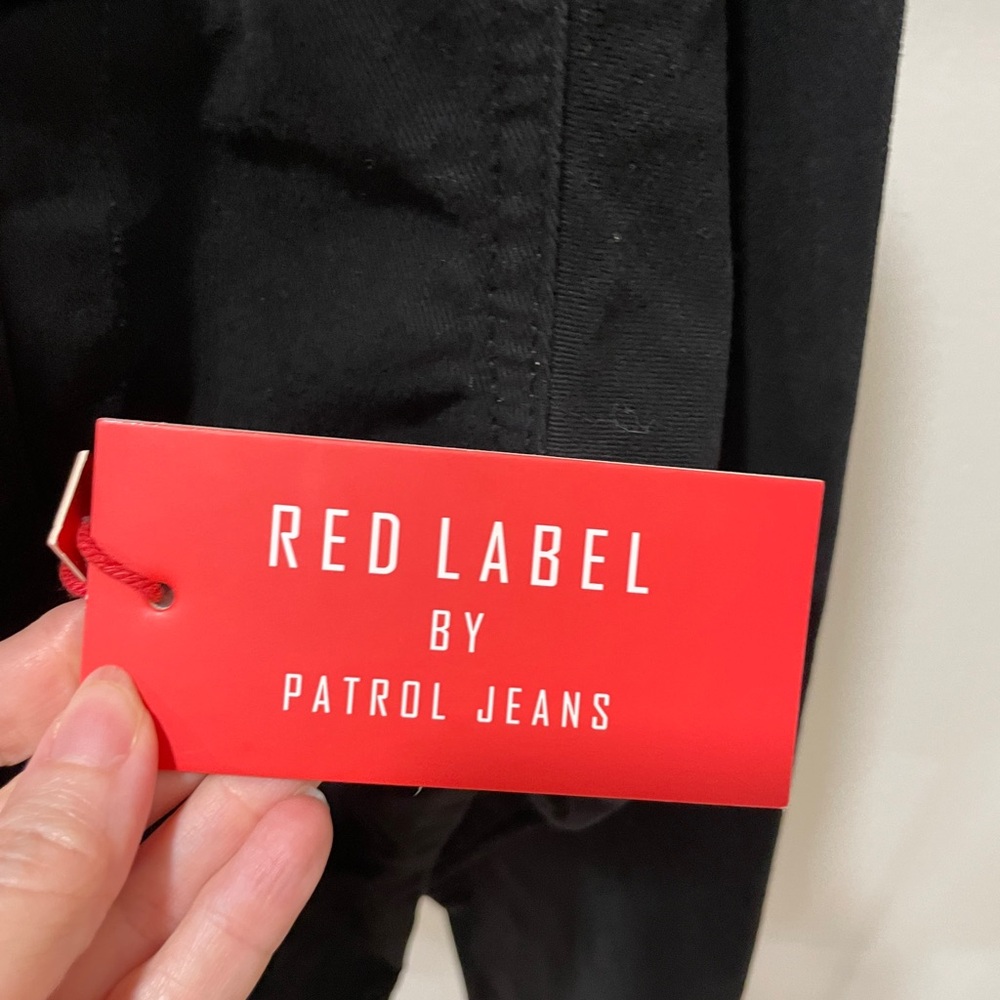 Red Label Large Black Jean Jacket Men’s Button Up Denim By Patrol Jacket New - Picture 5 of 13